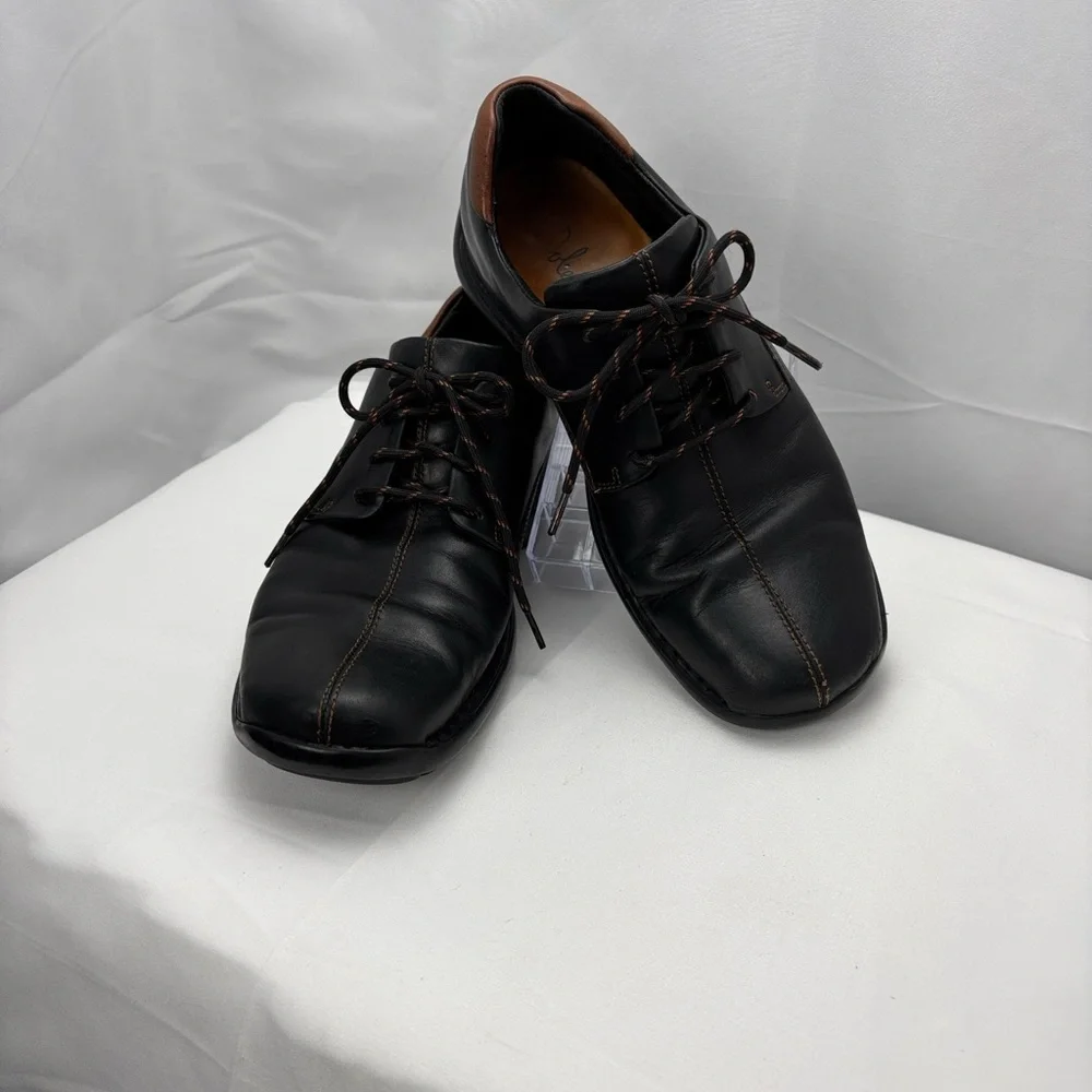Cole Haan Zeno Lace ll Men's Sz8 Black Leather Split-Toe Casual Oxford Style